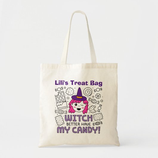 Halloween Trick or treat Canvas tas (Voorkant)