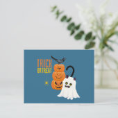 Halloween Trick or treat Cat leuke Briefkaart (Staand voorkant)