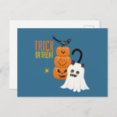 Halloween Trick or treat Cat leuke Briefkaart (Voorkant / Achterkant)
