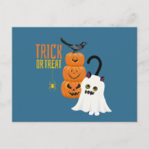 Halloween Trick or treat Cat leuke Briefkaart