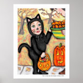 Halloween Trick or treat Costume Cat Art Poster (Voorkant)