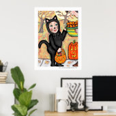 Halloween Trick or treat Costume Cat Art Poster (Thuiskantoor)