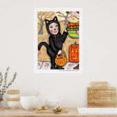 Halloween Trick or treat Costume Cat Art Poster (Keuken)