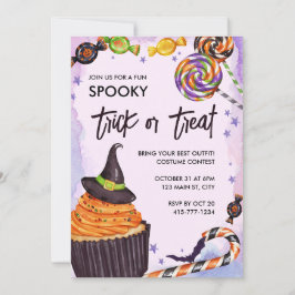 Halloween Trick or treat Cupcake Kaart