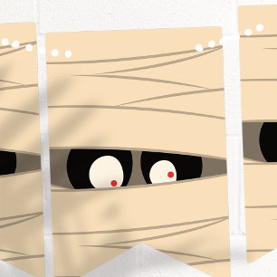 Halloween Trick or treat Cute Mummy Squiggly Eyes Vlaggetjes