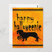 Halloween Trick or treat Dachshund Briefkaart (Voorkant / Achterkant)