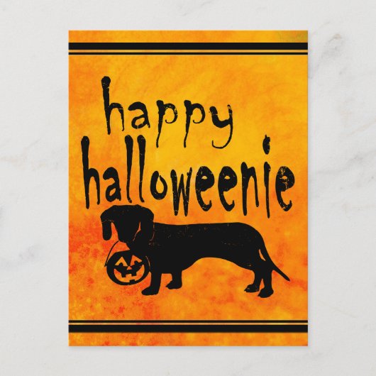 Halloween Trick or treat Dachshund Briefkaart (Voorkant)