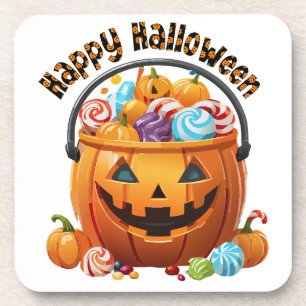 Halloween Trick Or Treat Emmer & Snoep Bier Onderzetter