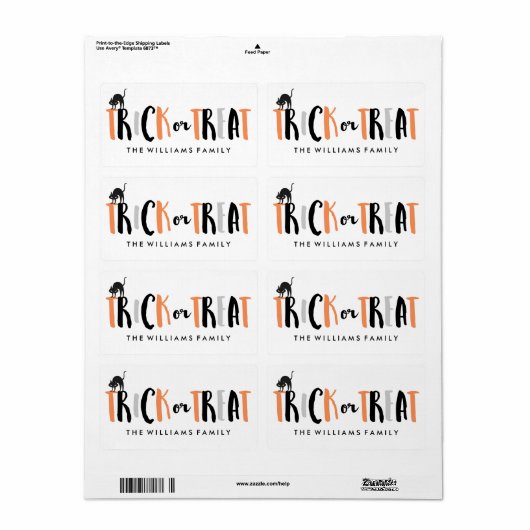 Halloween Trick or treat Etiket (Full Sheet)