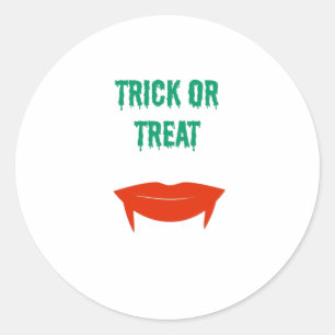 Halloween - Trick or treat Fangs Ronde Sticker