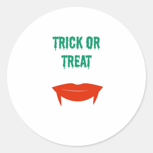 Halloween - Trick or treat Fangs Ronde Sticker (Voorkant)