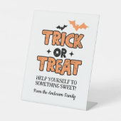 Halloween Trick or treat Feest Tafel Teken Reclamebord Met Voetstuk (Voorkant)