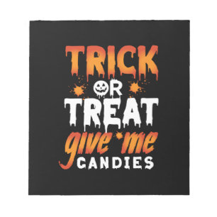 Halloween Trick or treat Geef me Snoepjes Notitieblok