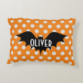 Halloween trick or treat gepersonaliseerd monogram accent kussen (Achterkant)