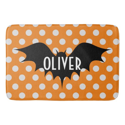 Halloween trick or treat gepersonaliseerd monogram badmat (Voorkant)