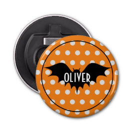 Halloween trick or treat gepersonaliseerd monogram button flesopener