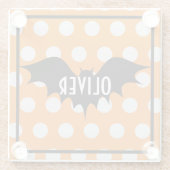 Halloween trick or treat gepersonaliseerd monogram glazen onderzetter (Achterkant)