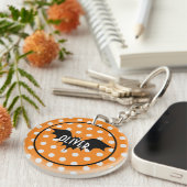 Halloween trick or treat gepersonaliseerd monogram sleutelhanger (Voorkant Rechts)
