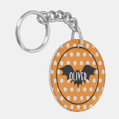 Halloween trick or treat gepersonaliseerd monogram sleutelhanger (Voorkant Links)