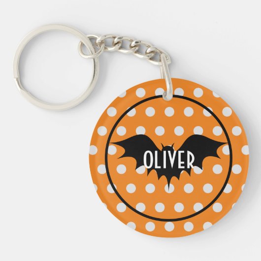 Halloween trick or treat gepersonaliseerd monogram sleutelhanger (Voorkant)
