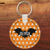 Halloween trick or treat gepersonaliseerd monogram sleutelhanger (Voorkant)