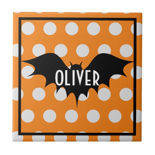 Halloween trick or treat gepersonaliseerd monogram tegeltje (Voorkant)