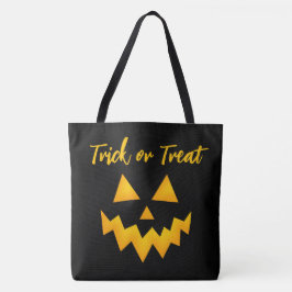 Halloween Trick or treat Ggloeiende pompoen Face Tote Bag