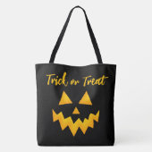 Halloween Trick or treat Ggloeiende pompoen Face Tote Bag (Achterkant)