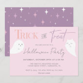 Halloween Trick or treat Ghost Kaart (Voorkant / Achterkant)