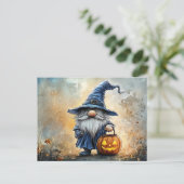 Halloween Trick or treat Gnome Briefkaart (Staand voorkant)