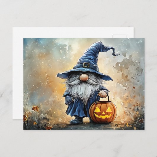 Halloween Trick or treat Gnome Briefkaart (Voorkant / Achterkant)