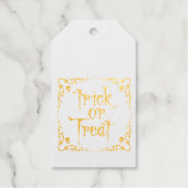 Halloween Trick or treat Goud Cadeaulabels (Voorkant)