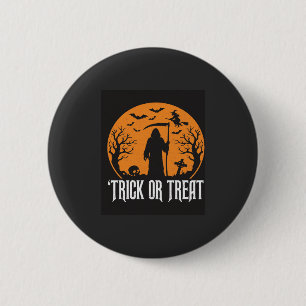 Halloween Trick or Treat Grim Reaper Ontwerp_1 Ronde Button 5,7 Cm