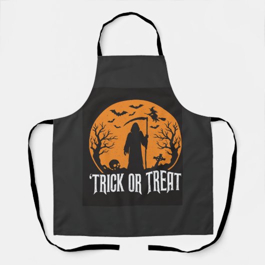 Halloween Trick or Treat Grim Reaper Ontwerp_1 Schort (Voorkant)