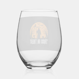 Halloween Trick or Treat Grim Reaper Ontwerp_1 Wijnglas Zonder Voet