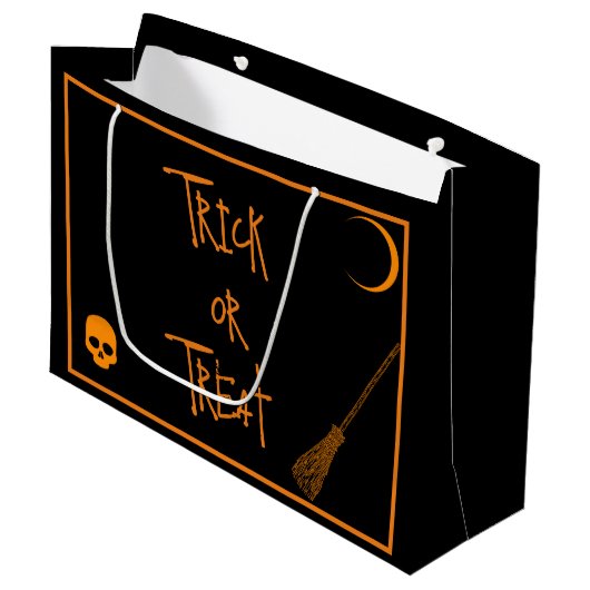 Halloween Trick or treat Groot Cadeauzakje (Voorkant Gekanteld)
