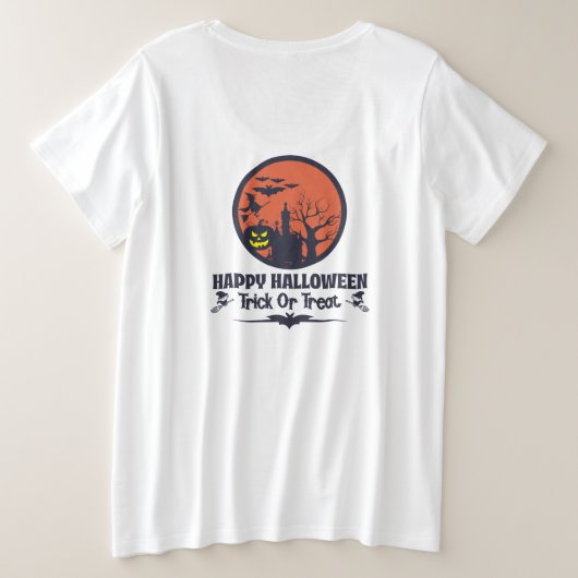 Halloween Trick or treat Grote Maat T-shirt (Design achterkant)