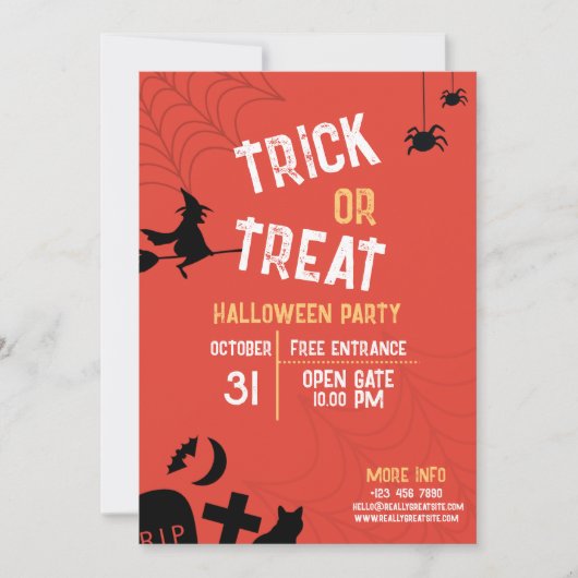 Halloween Trick or treat Halloween Party Kaart (Voorkant)