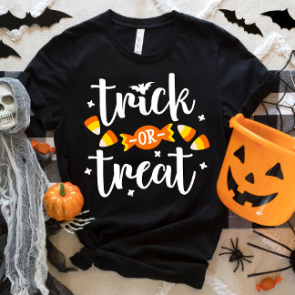 Halloween Trick or Treat Handgeschreven Typografie Tri-Blend Shirt