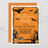 Halloween, Trick or treat, herfst, uitnodiging (Voorkant / Achterkant)