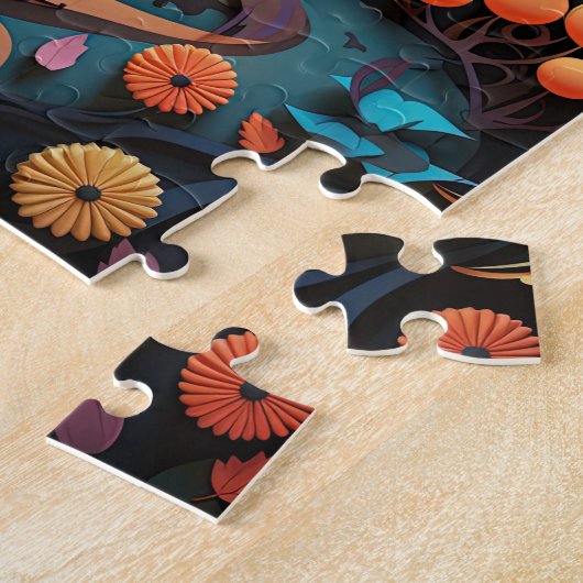 Halloween Trick or treat huizen Legpuzzel (Zijkant)