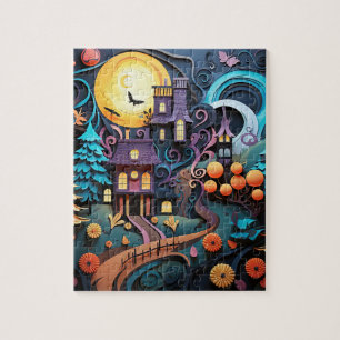 Halloween Trick or treat huizen Legpuzzel