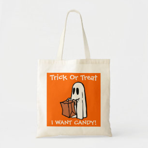 Halloween Trick or treat Ik wil Snoep Ghost Tote Bag