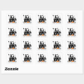 Halloween-Trick or treat in haunted House Vierkante Sticker (Vel)
