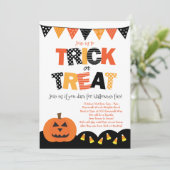 Halloween Trick or treat Invitation Kaart (Staand voorkant)