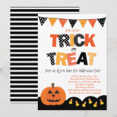 Halloween Trick or treat Invitation Kaart (Voorkant / Achterkant)