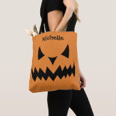 Halloween Trick or treat Jack O' Lantern Bats Name Tote Bag (Dichtbij)
