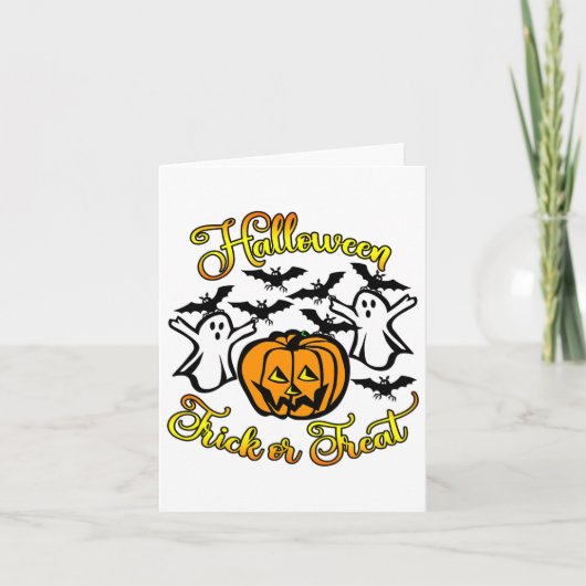 Halloween Trick Or Treat Kaart (Voorkant)