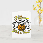 Halloween Trick Or Treat Kaart (Gele Bloem)