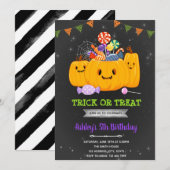 Halloween trick or treat kaart (Voorkant / Achterkant)